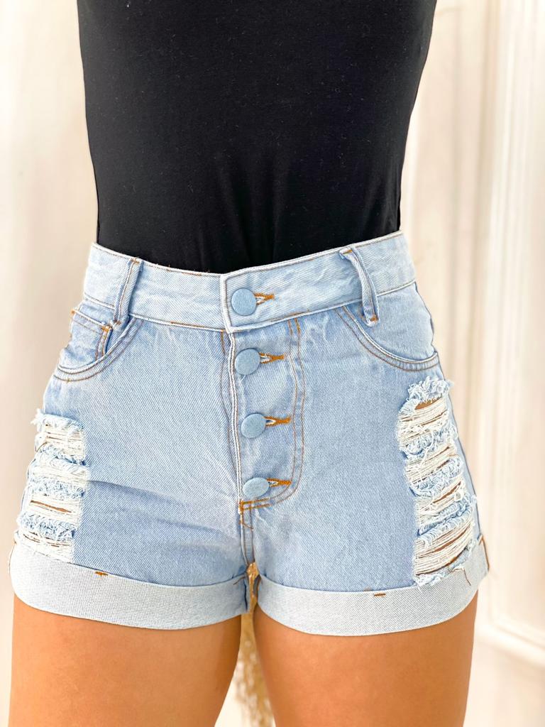 Short Jeans Feminino destroyed Premium Da moda curto