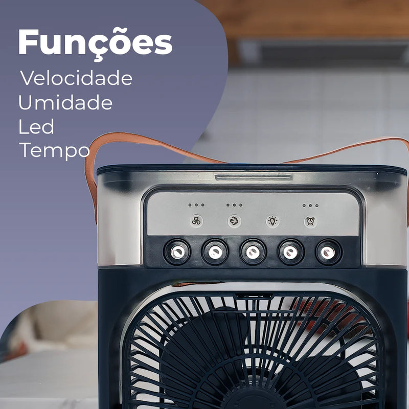 Mini ventilador de ar condicionado umidificador purificador de ar, reservatório de gelo e água USB