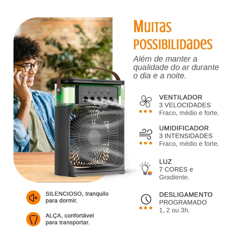 Ventilador portátil Ar condicionado doméstico Ventilador de 3 velocidades