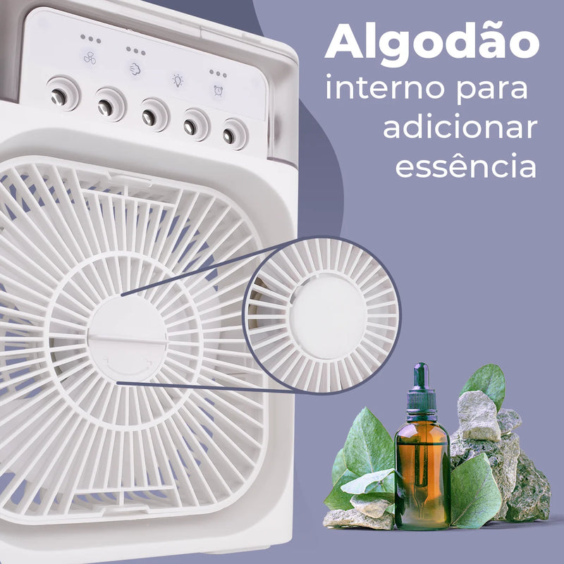 Mini ventilador de ar condicionado umidificador purificador de ar, reservatório de gelo e água USB