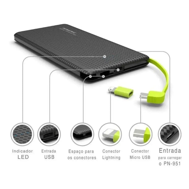 Carregador Portatil Pineng Power Bank 10.000mah