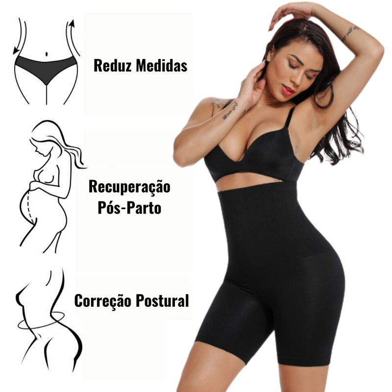 Calcinha modeladora de cintura alta Power Shorts para mulheres