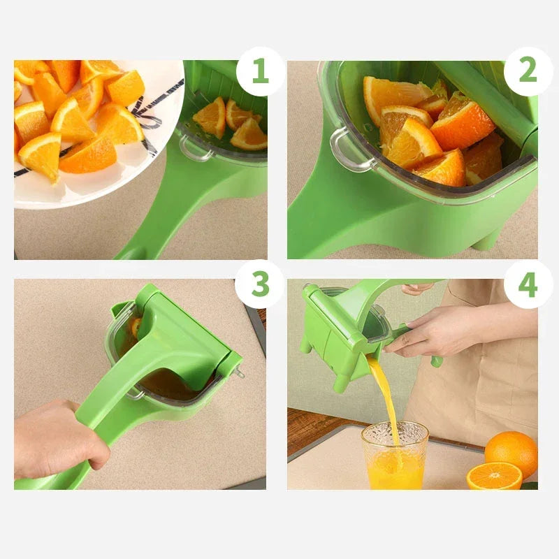 Espremedor manual, separador de frutas e máquina de suco, pequena e conveniente para uso doméstico